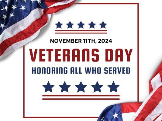 On Veterans Day, our team extends heartfelt gratitude to all the brave men and women who have served our country...