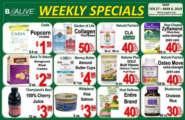 Weekly Specials Feb 27 - Mar 6, 2019