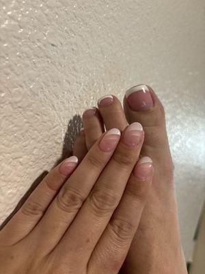 Gel manicure and pedicure