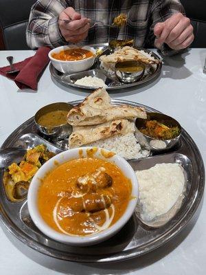 Malai Kofta vegetarian dinner plate! So good I couldn't even get a picture before digging in.