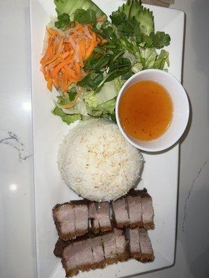 pork belly serving x 2 with rice