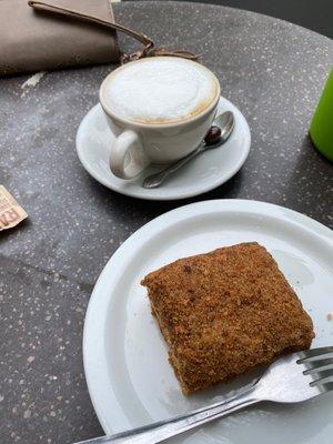 Cappuccino and coffee cake