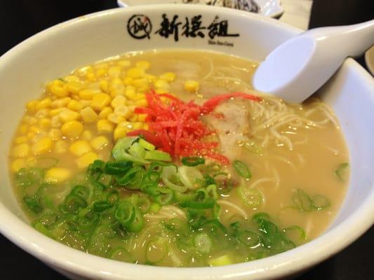 Jakarta Ramen with corn, ginger, green onions, and Chasu park :)