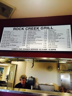 Rock Creek Grill Menu