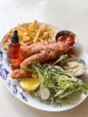 Fish & Chips - fresh, the batter was thin, light & crispy