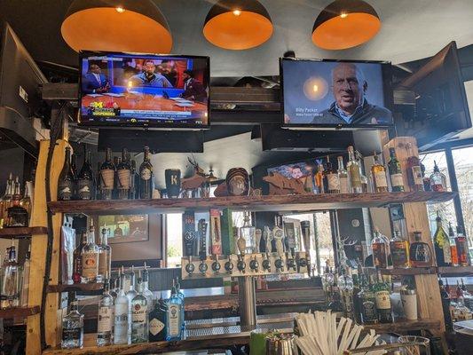 TVs at the bar.