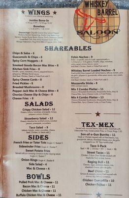 Menu side 1