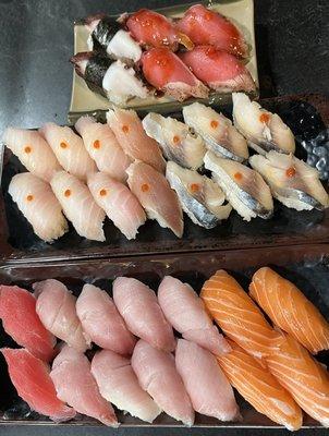 Salmon, Yellowtail, Maguro, Tai, Albacore Tuna, Black Pepper Seared Tuna, Tako