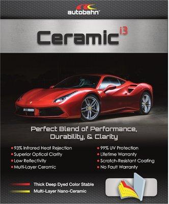 Auto Tint Ceramic I3 Autobahn film with lifetime warranty