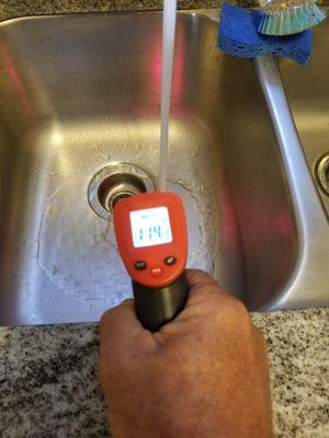 Testing water temperature