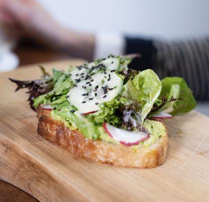 Avocado toast on Twisted Tree Baking Company sourdough