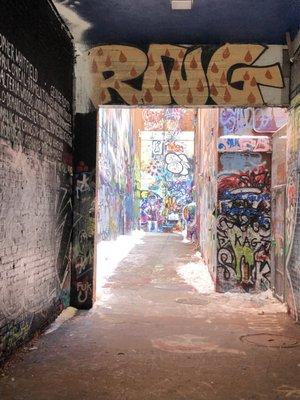 Lookin deep into Graffiti Alley.