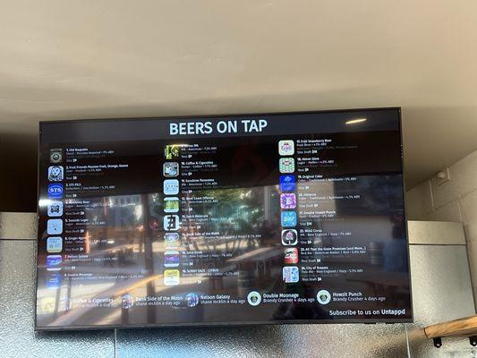 Beer menu