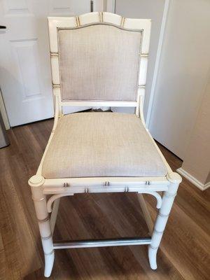 Beautiful results from what was a horribly stained and spotted chair. I thought it was completely ruined.  Thank you, Exxtreme!