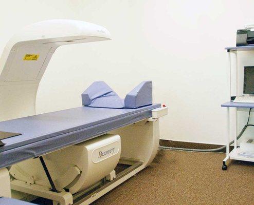 Bone density scanning, also called dual-energy x-ray absorptiometry (DXA), is an enhanced form of x-ray technology used to measure bone loss