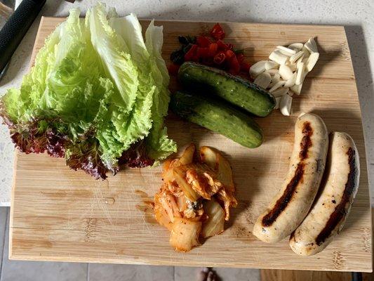 Bratwurst lettuce wraps