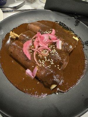 Mole chicken enchiladas!