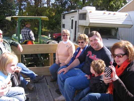 Take a wagon ride into the orchard to pick peaches, apples and pumpkins in season