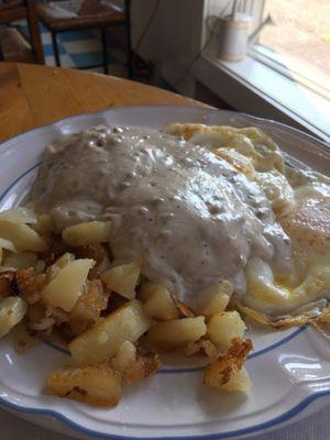 Special of the day- five star biscuits and gravy with eggs