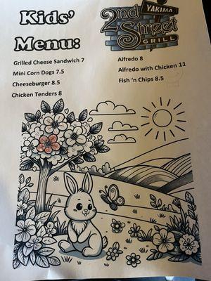 They have a Kid's Menu with some pretty good items!