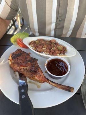 Pork chop w/ rice & red beans