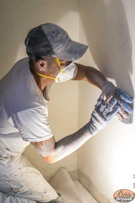 Richie Drywall during a job.