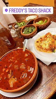 Menudo and breakfast taco