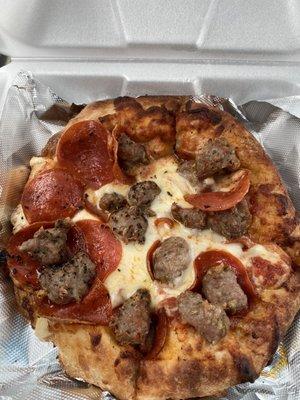 Poorboy with pepperoni and sausage