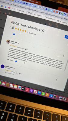 Reviews on google