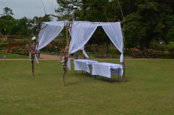 A chuppah we created for an outdoor wedding