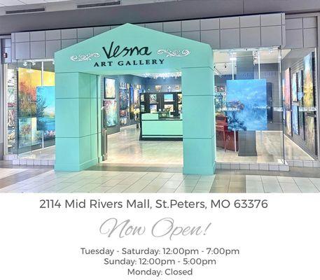 New Location - 2114 Mid Rivers Mall, St.Peters, MO 63376