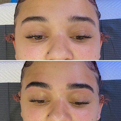 Brow wax and tint Before and After