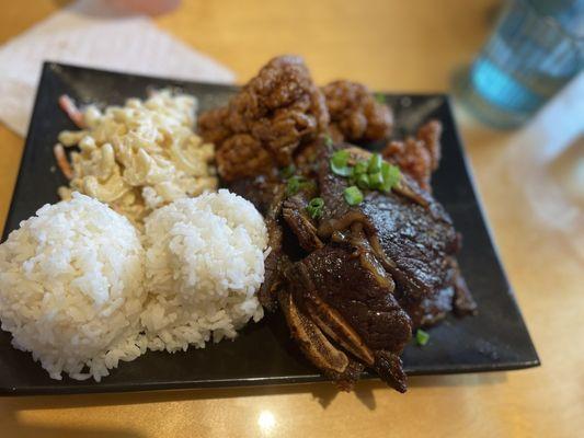 Combo Plate with Kalbi Short Ribs & Ono Chicken