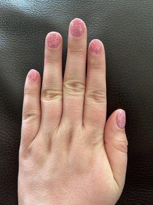 My cute pink gel mani!