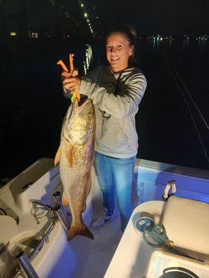 This girl always catches the biggest fish...