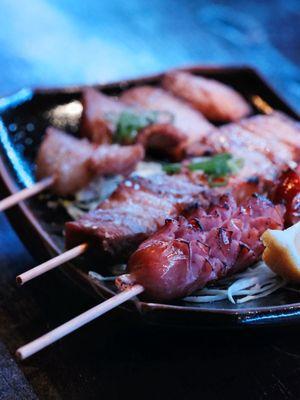 KUSHIYAKI 串焼き：PORK Belly｜PORK Jowl｜Kurobuta Sausage