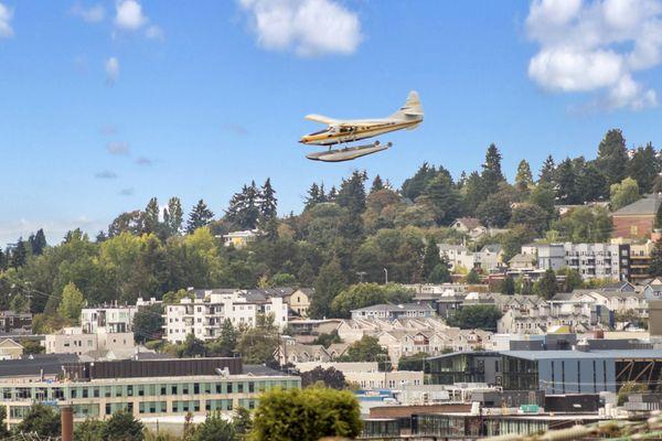 Watch seaplanes land and take off from your private balcony