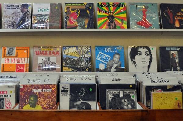 Solid selection of blues, Latin, African, Reggae, & Brazillian records!