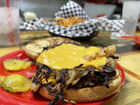 Double Cheese Oklahoma Burger