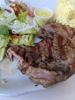 Carne asada entree  Steak was meh