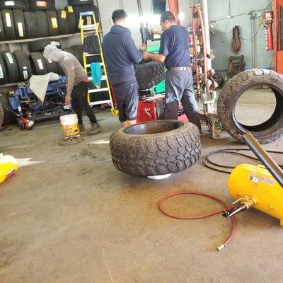 Work truck tire change