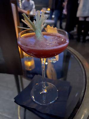 Raspberry lemongrass martini