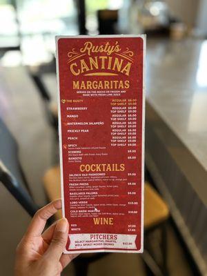 Drink menu