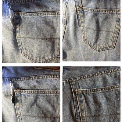 Fixed rip on jeans