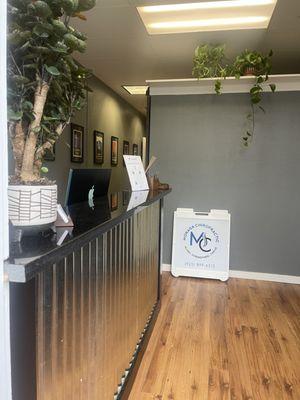 Reception desk at Moraga Chiropractic.