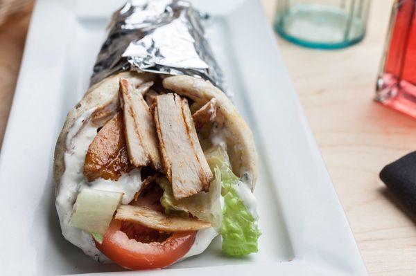 Chicken shawarma sandwich.