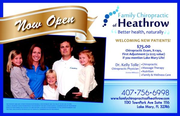 Advertisement in Lake Mary Life Magazine