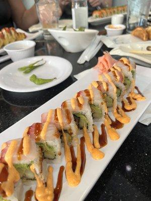 Pink dragon roll