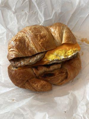 Croissant Sausage Egg & Cheese Sandwich