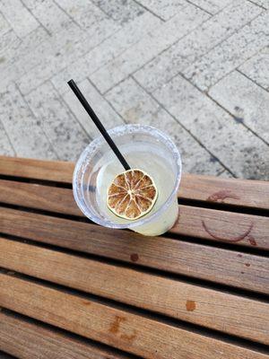 Rocks Margarita with salt on Navy Pier at Beat Kitchen Cantina.  Delicious, actually!